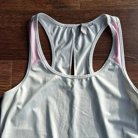 Gray & Pink Tank Top | Workout Tank Top | Tank Top for Gym | Workout Top - Picture 3 of 6